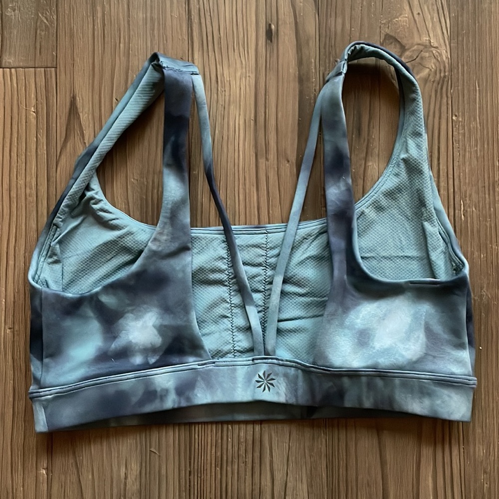 Nwot Athleta Exhale Sports Bra - Serene Riviera Blue View 4